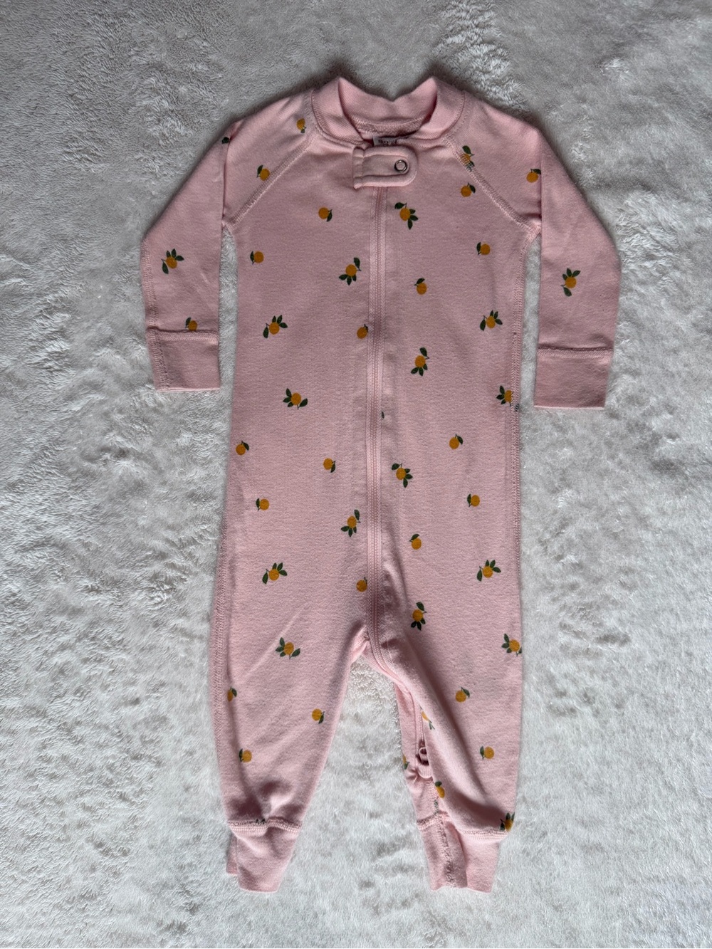 Hanna Andersson Pink Footie with Orange Print